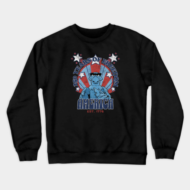 250 Years of Freedom Muppet Sam Eagle America Style Crewneck Sweatshirt by Joaddo