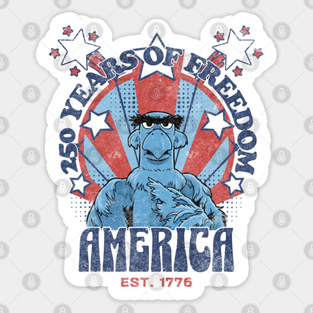 250 Years of Freedom Muppet Sam Eagle America Style Sticker by Joaddo