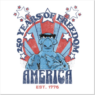 250 Years of Freedom Muppet Sam Eagle America Style Posters and Art