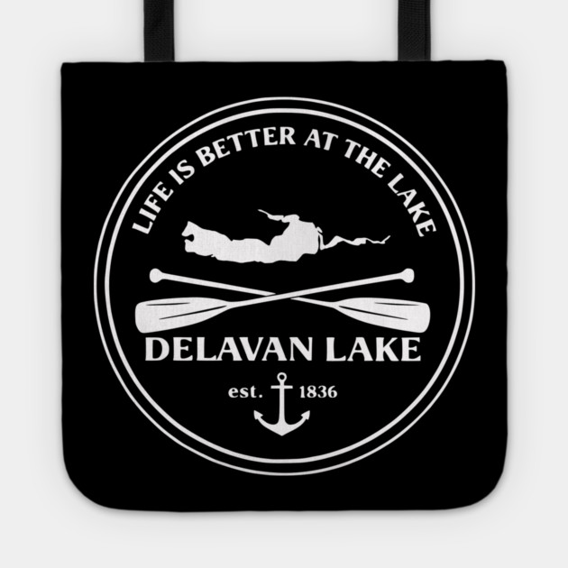 Delavan Lake, Wisconsin Badge Tote by CrazyGirl