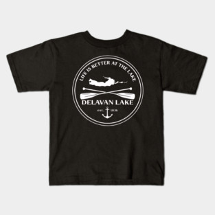 Delavan Lake, Wisconsin Badge Kids T-Shirt