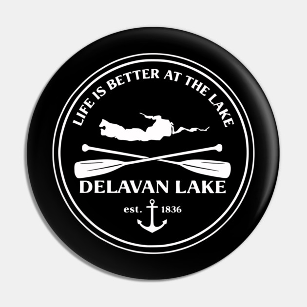 Delavan Lake, Wisconsin Badge Pin by CrazyGirl
