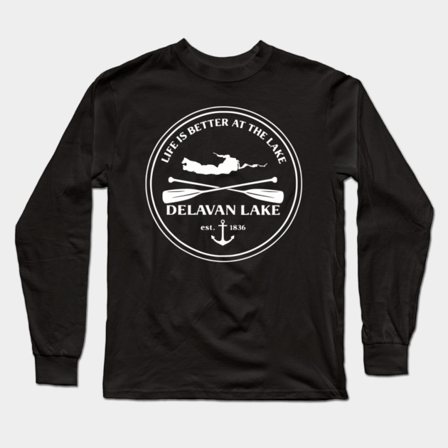 Delavan Lake, Wisconsin Badge Long Sleeve T-Shirt by CrazyGirl