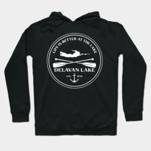 Delavan Lake, Wisconsin Badge Hoodie