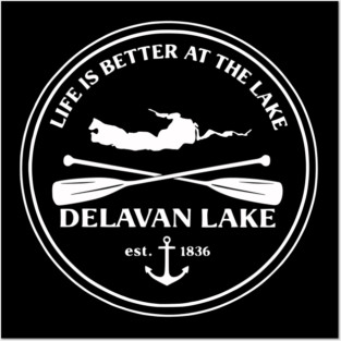 Delavan Lake, Wisconsin Badge Posters and Art