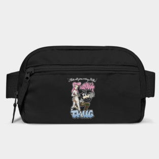 Thug Life Cartoon Shirt - Retro Graffiti Wolf & Pin Up Parody Bag