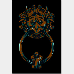 labyrinth door knocker Posters and Art