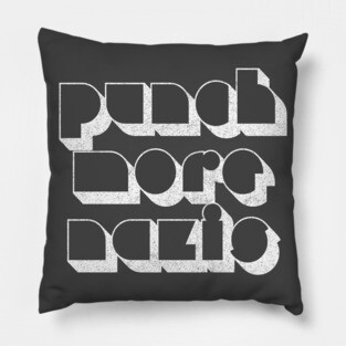 Punch More Nazis /// Retro Typography Faded Print #2 Pillow