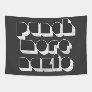 Punch More Nazis /// Retro Typography Faded Print #2 Tapestry