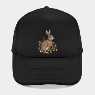 Woodland Rabbit Floral Wildlife Art Hat