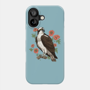 Osprey with Coral Blossoms Bird Art Phone Case