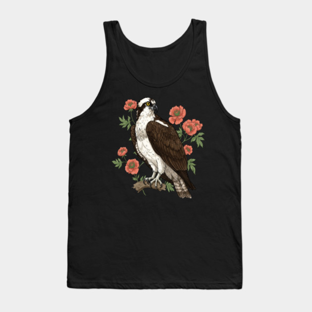 Osprey with Coral Blossoms Bird Art Tank Top by BirdsnStuff