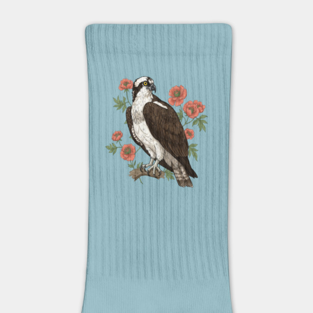 Osprey with Coral Blossoms Bird Art by BirdsnStuff