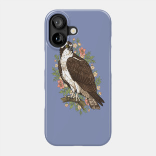Cottagecore Osprey Floral Wildlife Art Phone Case