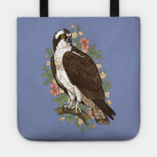 Cottagecore Osprey Floral Wildlife Art Tote