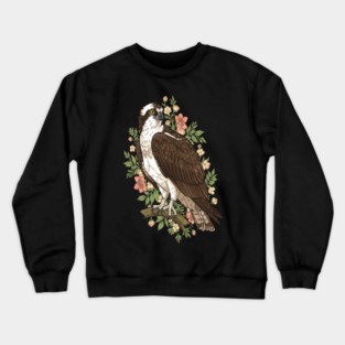 Cottagecore Osprey Floral Wildlife Art Crewneck Sweatshirt