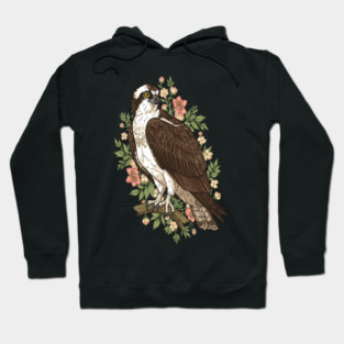 Cottagecore Osprey Floral Wildlife Art Hoodie