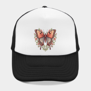 Vintage Butterfly Floral Heart Shaped Art Hat