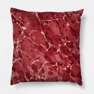 Crimson Marble Pillow
