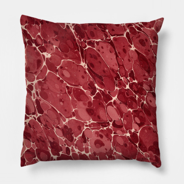 Crimson Marble Pillow by casualteesinc