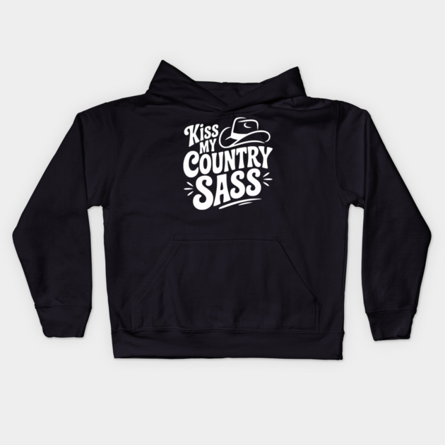 Kiss My Country Sass Kids Hoodie by Frank Ring