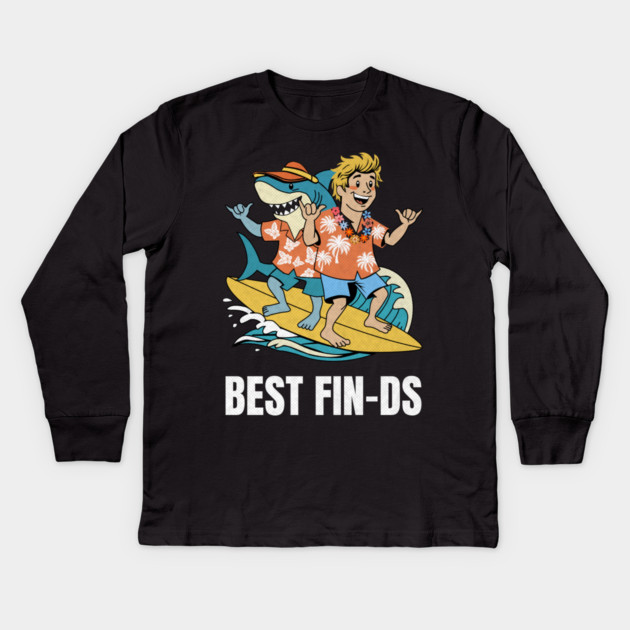 Best Fin-ds Kids Long Sleeve T-Shirt by Designed By Marty
