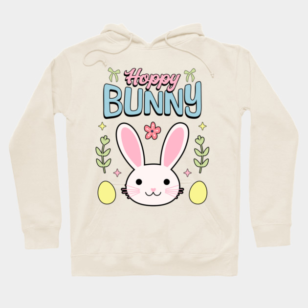 Hoppy Bunny Easter Themed Design Hoodie by TurnEffect