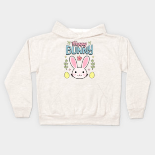Hoppy Bunny Easter Themed Design Kids Hoodie
