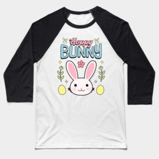 Hoppy Bunny Easter Themed Design Baseball T-Shirt