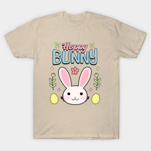 Hoppy Bunny Easter Themed Design T-Shirt