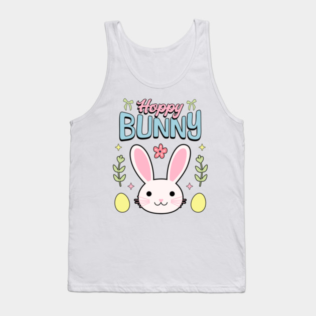 Hoppy Bunny Easter Themed Design Tank Top by TurnEffect