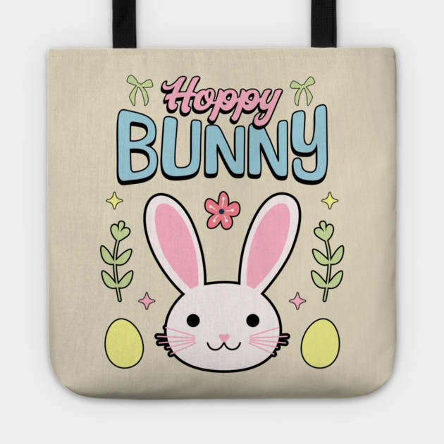 Hoppy Bunny Easter Themed Design Tote by TurnEffect