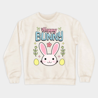 Hoppy Bunny Easter Themed Design Crewneck Sweatshirt