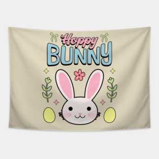 Hoppy Bunny Easter Themed Design Tapestry