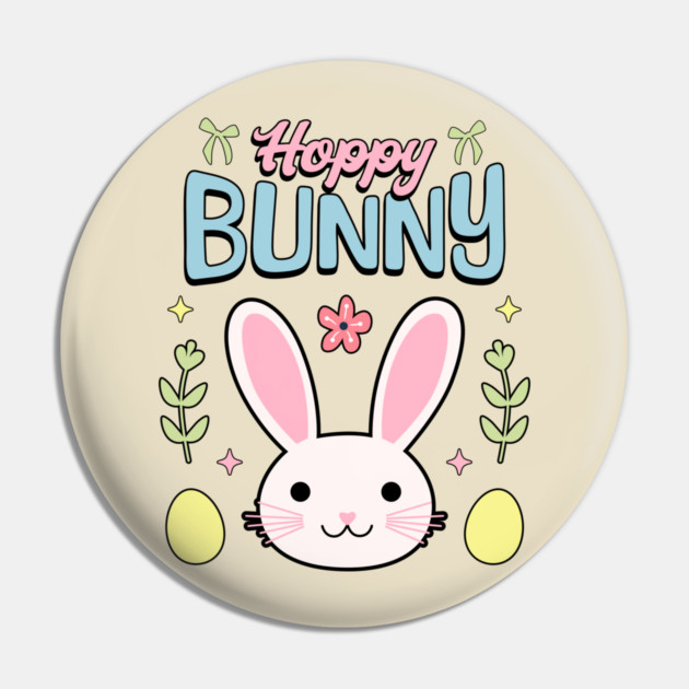 Hoppy Bunny Easter Themed Design Pin by TurnEffect