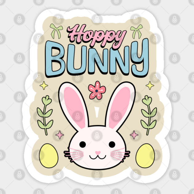 Hoppy Bunny Easter Themed Design Sticker by TurnEffect