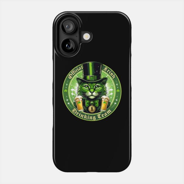 Official Irish Drinking Team – Lucky Cat St. Patrick’s Day Phone Case by MCALTees