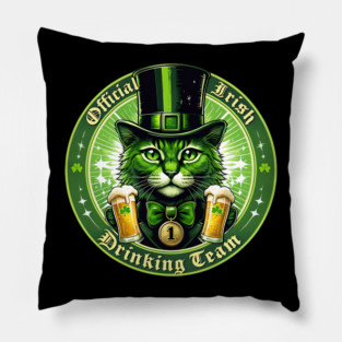 Official Irish Drinking Team – Lucky Cat St. Patrick’s Day Pillow