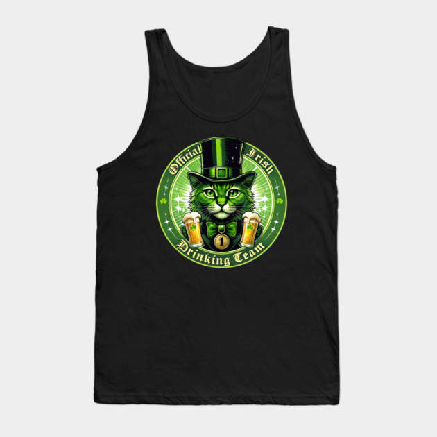 Official Irish Drinking Team – Lucky Cat St. Patrick’s Day Tank Top by MCALTees