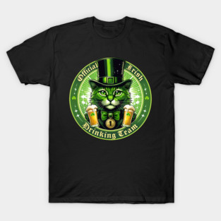 Official Irish Drinking Team – Lucky Cat St. Patrick’s Day T-Shirt