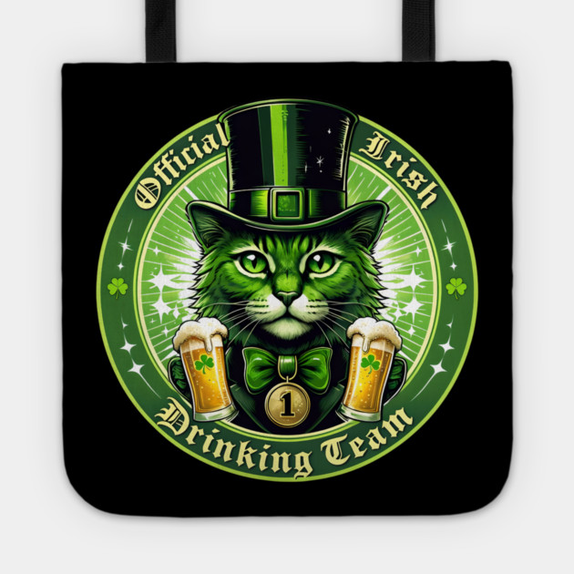 Official Irish Drinking Team – Lucky Cat St. Patrick’s Day Tote by MCALTees