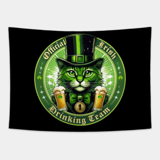 Official Irish Drinking Team – Lucky Cat St. Patrick’s Day Tapestry