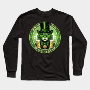 Official Irish Drinking Team – Lucky Cat St. Patrick’s Day Long Sleeve T-Shirt