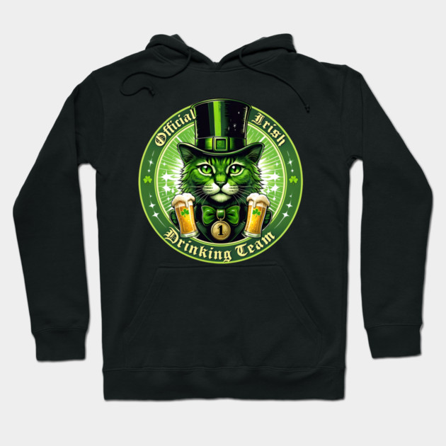 Official Irish Drinking Team – Lucky Cat St. Patrick’s Day Hoodie by MCALTees