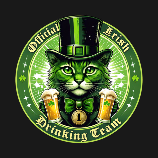 Official Irish Drinking Team – Lucky Cat St. Patrick’s Day by MCALTees