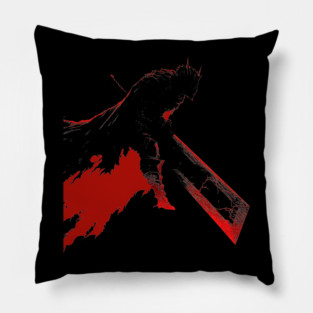 Berserk Guts Dragonslayer Red Slash Art Pillow