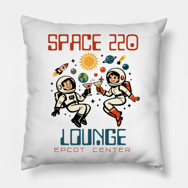 Space 220 Lounge Epcot Center Orlando Florida Pillow by Joaddo