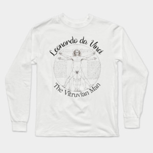 The Vitruvian Man - by Leonardo da Vinci Long Sleeve T-Shirt