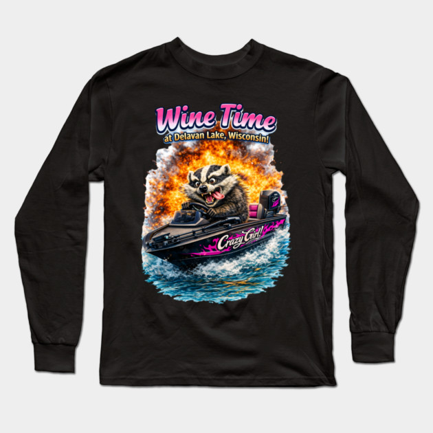 Wine Time! Long Sleeve T-Shirt by CrazyGirl