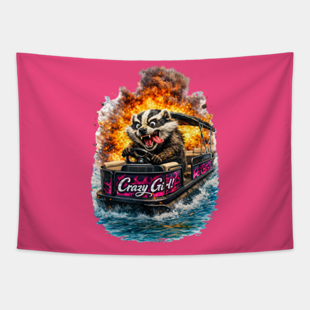 Crazy Girl Badger Tapestry by CrazyGirl